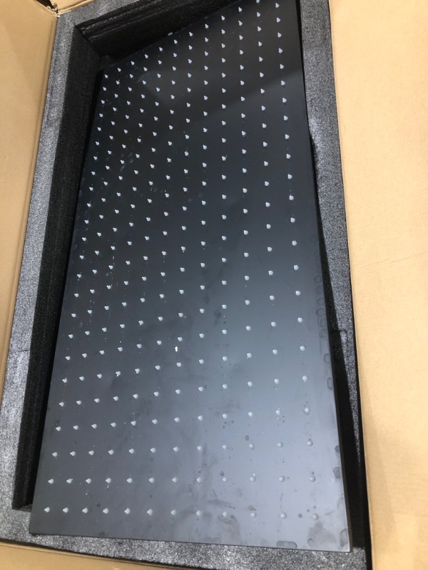 Photo 1 of Multi Shower Head System with Body Jets, 16x32 inch Ceiling Shower Head Full Body Coverage Thermostatic Rain Shower System, Can Use All Functions At a Time (Volume Adjustable), Matte Black 15.7x31.5inch Matte Black