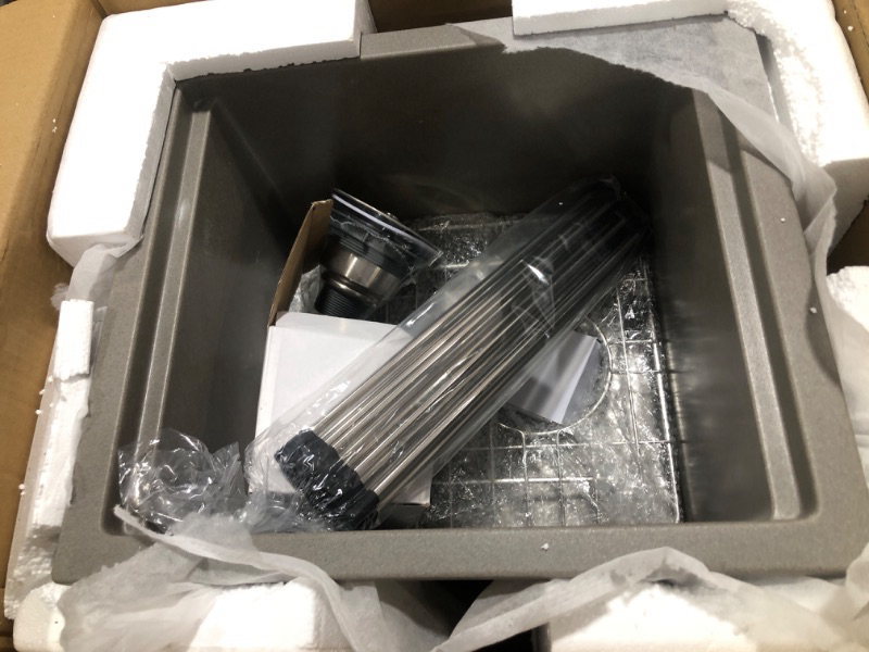 Photo 1 of 15 Inch Gray Quartz Kitchen Sink Workstation-VASOYO 15x17 Bar Sink Undermount Kitchen Sink Wet Bar Sink Small Rv Sink Outdoor Kitchen Sink Single Bowl Kitchen Sink with Cutting Board 15"x17"x10" Gray-Undermount Workstation
