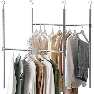 Photo 1 of 2 Pack - SimpleHouseware Adjustable Closet Hanging Rod
