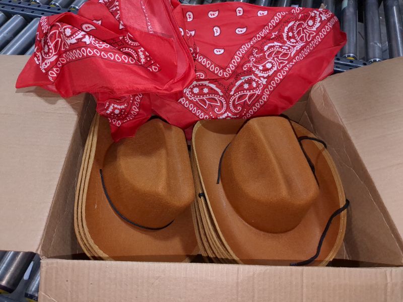 Photo 1 of COWBOY HATS FOR KIDS WITH BANDANAS, 10 PACK