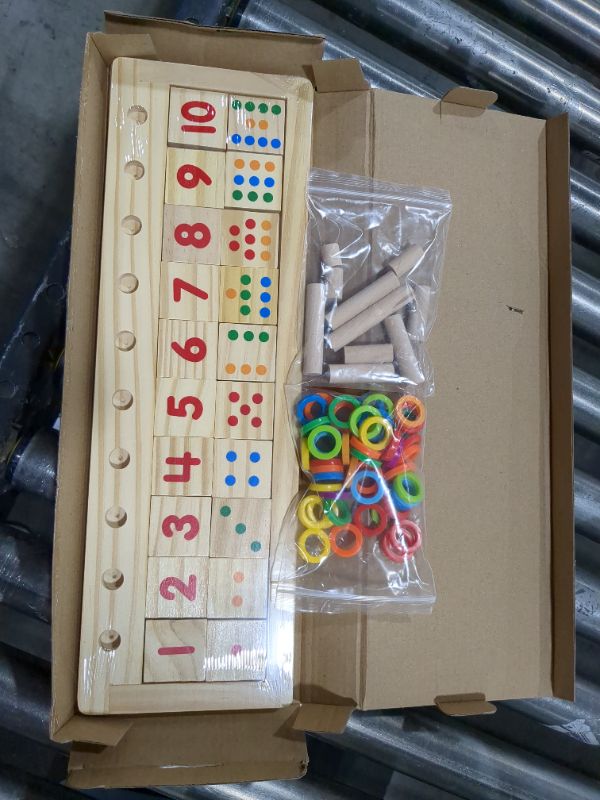 Photo 2 of Boxiki kids Wooden Number Blocks. Educational Toy to Boost Kids Intelligence - Montessori, Kindergarten & Preschool Top Choice for Age 3+ Years