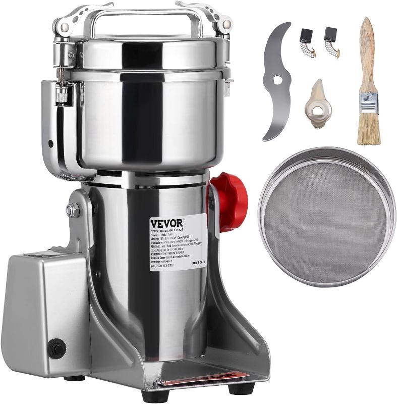 Photo 1 of 1000g Electric Grain Mill Grinder, High Speed 3750W Commercial Spice Grinders, Stainless Steel Pulverizer Powder Machine, for Dry Grains Spices Cereals Coffee Corn Pepper, Swing Type
