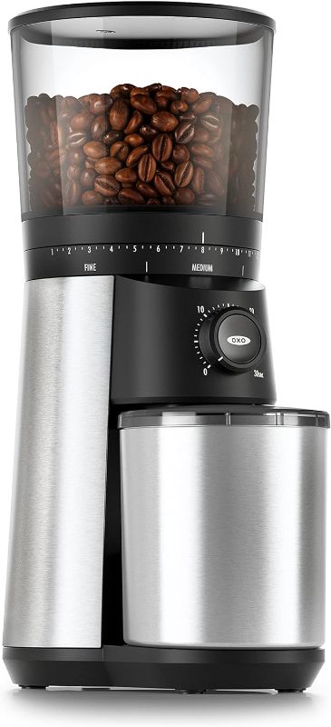 Photo 1 of 16 oz. Stainless Steel Conical Coffee Grinder with Adjustable Settings