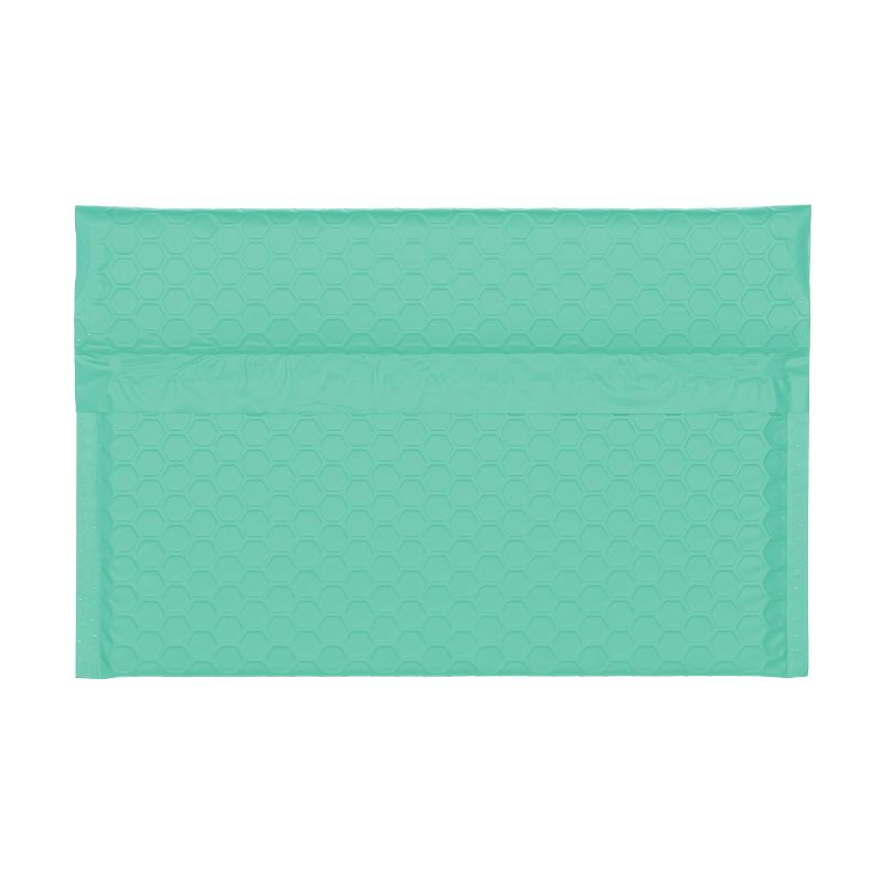 Photo 1 of DGSLTENV 8x5" Side-Opening Teal Hexagon Bubble Mailers (25-Pack)