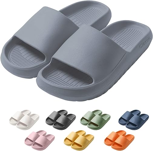 Photo 1 of Cloud Cushion Slides Non-slip Sole Slippers Comfy Shower Shoes EVA Soft Sandals for Women Men Indoor and Outdoor (44-45)
