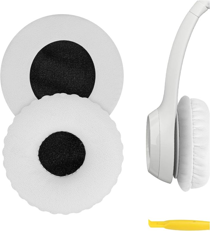 Photo 1 of Geekria QuickFit Replacement Ear Pads for Logitech H390, H600, H609 Headphones Ear Cushions, Headset Earpads, Ear Cups Cover Repair Parts (White)
