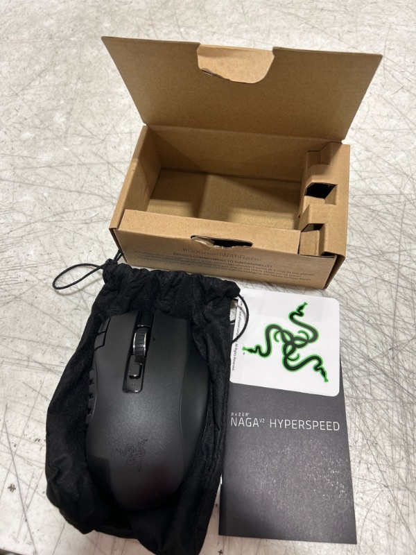 Photo 2 of Razer Naga V2 HyperSpeed Wireless MMO Gaming Mouse: 19 Programmable Buttons - HyperScroll Technology - Focus Pro 30K Optical Sensor - Mechanical Mouse Switches Gen-2 - Up to 400 Hr Battery Life