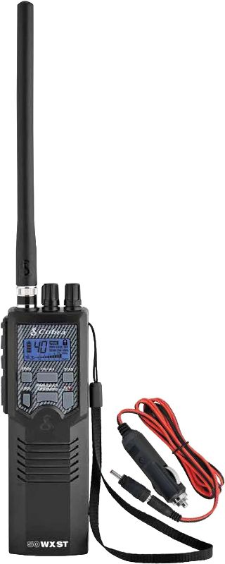 Photo 1 of Cobra HH50WXST Handheld CB Radio - Emergency Radio with Access to Full 40 Channels and NOAA Alerts, Earphone Jack, 4 Watt Power Output, Noise Reduction and Dual Channel Monitoring, Black

