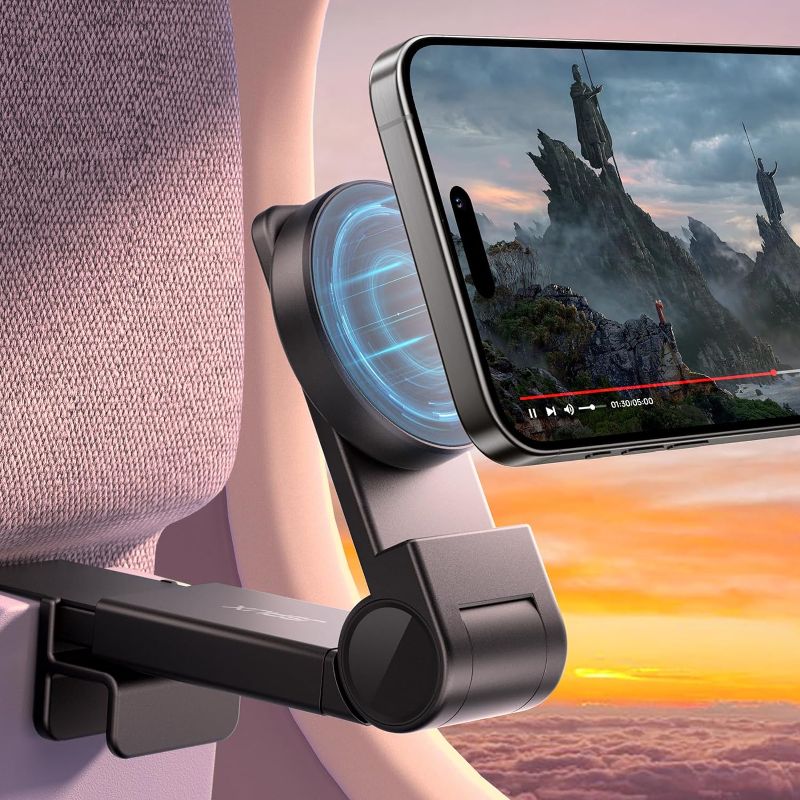 Photo 1 of JSAUX Airplane Phone Holder Mount, Travel Essentials for Magsafe Accessories, Magnetic Plane Phone Holder Universal in Flight, Travel Accessories Must Haves, Phone Holder for Airplane for iPhone 12-15
