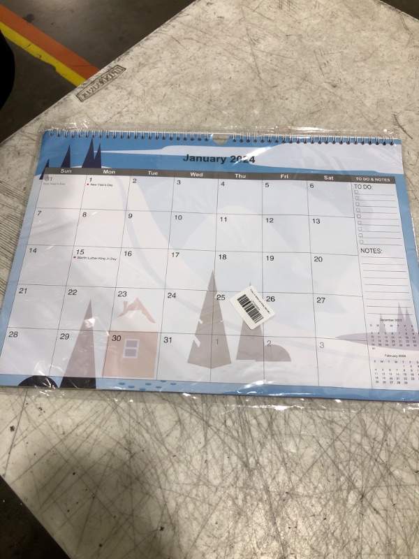 Photo 2 of 2024 Calendar 12 Month Wall - 2024 Calendar Jan. - Dec. 12" x 17", Large Calendar with Calendar Stickers, Spiral Bound, Hanging Hook, Great for Planning and Organizing Your Home School Office Time 17''x12''