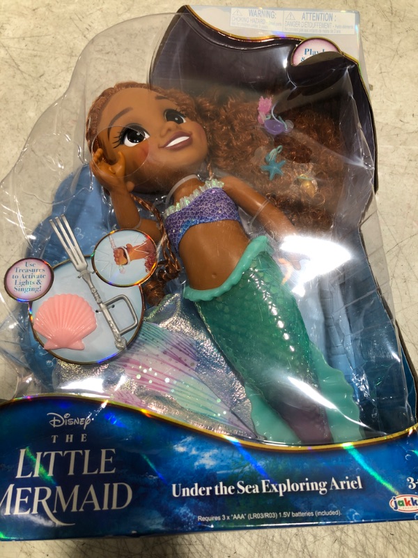 Photo 2 of Disney The Little Mermaid Ariel Doll with Hair Charms! Feature Singing & Talking Doll, Accessories Activate Music & Magical Lights - Play in & Out of Water!