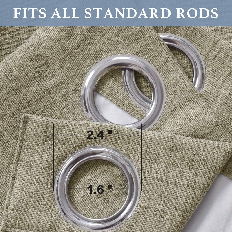 Photo 1 of 100% Blackout Curtains for Bedroom 84 inches Long,Grommet Linen Curtains with Blackout Liner, Linen Blackout Curtains for Living Room 2 Panels Set,50" x 84", Natural