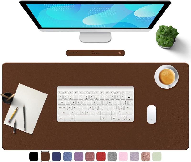 Photo 1 of TOWWI PU Leather Desk Pad with Suede Base, Multi-Color Non-Slip Mouse Pad, 39” x 20” Waterproof Desk Writing Mat, Large Desk Blotter Protector 