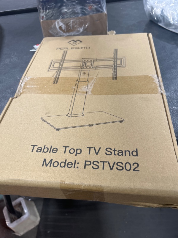 Photo 2 of PERLESMITH Swivel Universal TV Stand for 37-65, 70 inch LCD OLED Flat/Curved Screen TVs-Height Adjustable Table Top Center TV Stand with Wire Management, VESA 600x400mm up to 88lbs