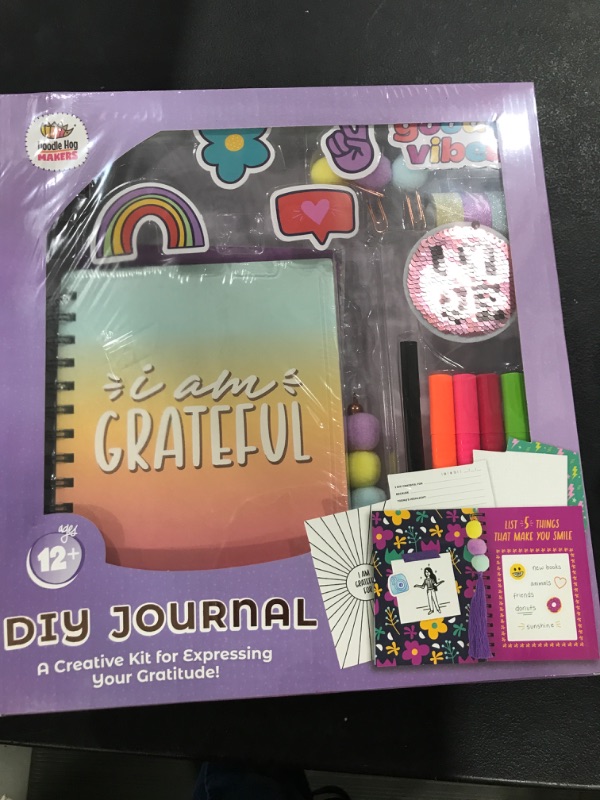 Photo 2 of DOODLE HOG DIY Gratitude Affirmation Journal for Girls, Journaling Set - Journal Kit Includes 100 Page Journal, Stickers, Keychain, Markers, Washi Tape & Poster. Great 10 Year Old Teen Girl Gifts! Gratitude Journal Kits