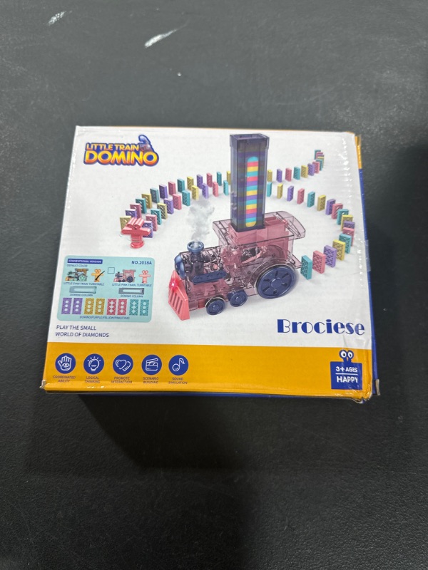 Photo 2 of KAWELA Kids Toys Domino Train with Steam Lights and Sounds, Dominoes Stacking Games for Boys Girls 80pcs Christmas & Birthday Gifts Toddler Toys Age 3+ Years Old