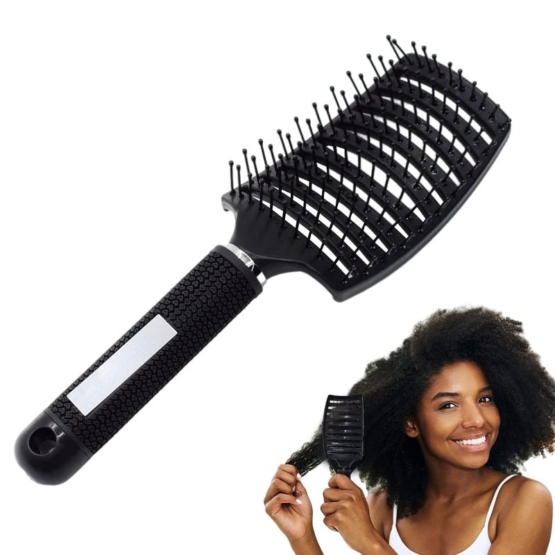 Photo 1 of Hair Brush Detangling Curved Vented Hair Brushes for Women Men Wet or Dry Hair, Styling Professional Paddle Vent Brush for Curly Thick Wavy Thin Fine Long Short Hair