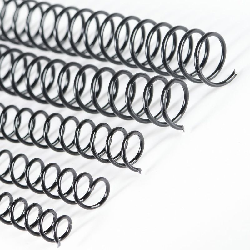 Photo 1 of 300 Pack Plastic Spiral Binding Coils, Multi Size, 3:1 Pitch, Black Binding Spirals (8mm+10mm+11mm+14mm+16mm)
