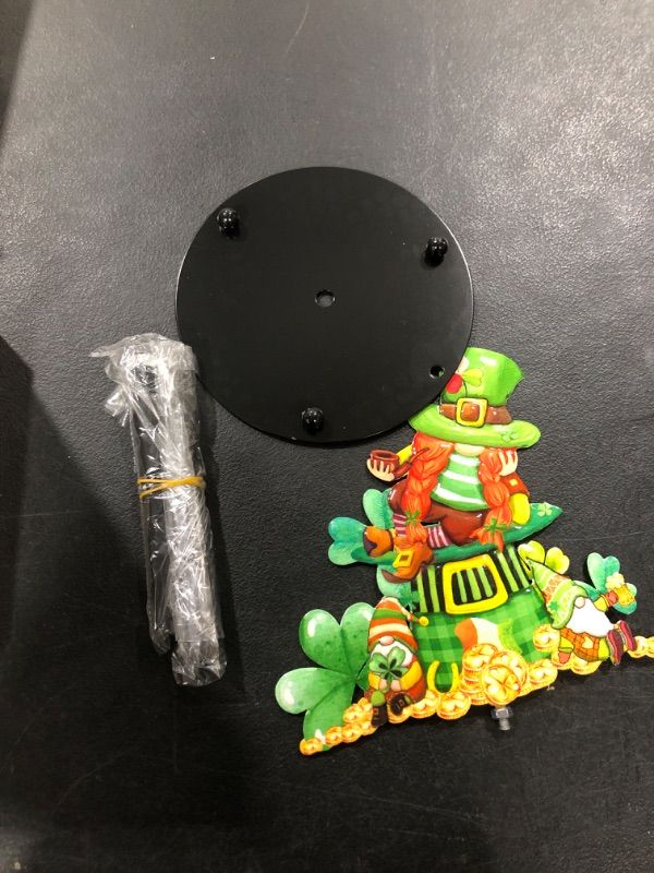 Photo 2 of St Patricks Day Paper Towel Holder, St Patricks Day Leprechaun Decorations Bathroom Gnomes Accessories Paper Towel Holder Stand, Metal St Patricks Day Kitchen Decor Large Towel Stand for Countertops St Patricks Day 6.7x13.4inch