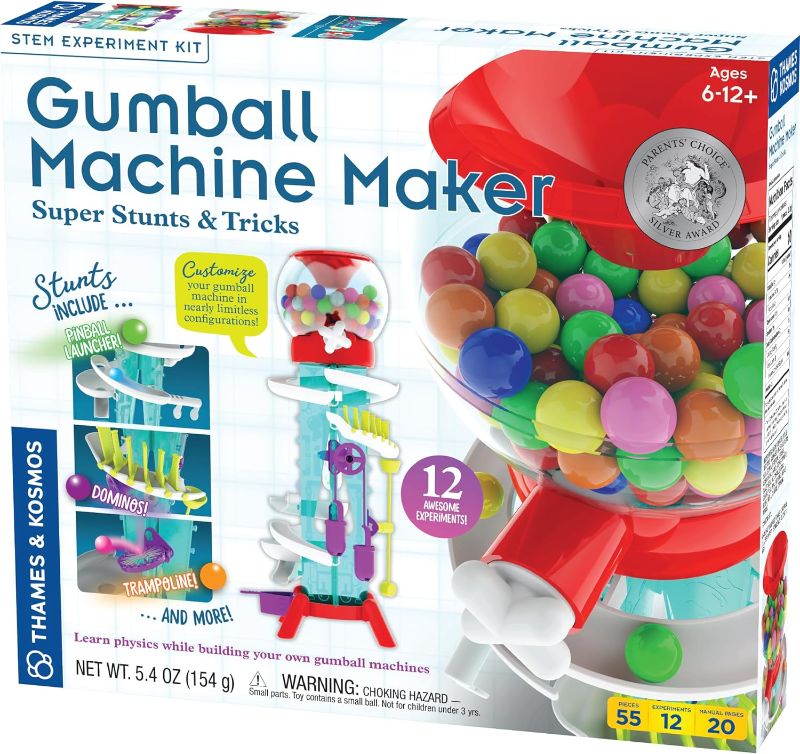Photo 1 of Thames & Kosmos Gumball Machine Maker Lab - Build Machines with Physics & Engineering Lessons | 12 Experiments | Make Your Own Gumball Machines | Includes Gumballs | Award Winner
