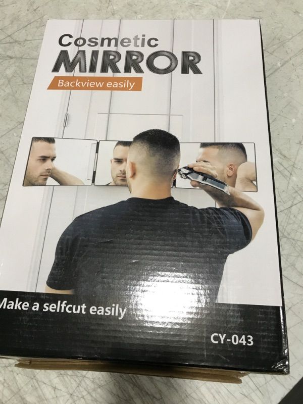 Photo 1 of 3 Way Mirror | 360 Mirrors Haircuts For Men And Women With Hooks, Barber Mirror Self Cut, Styling, Shaving, Multi-functional for Makeup and Travel