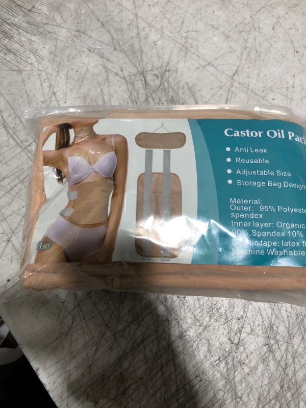 Photo 2 of 6 Pack Castor Oil Pack Organic Cotton Waist Neck Chest Legs Arms Castor Oil Pack Adjustable Reusable Castor Oil Pack Wrap for Liver Detox Less Mess Machine Washable Black