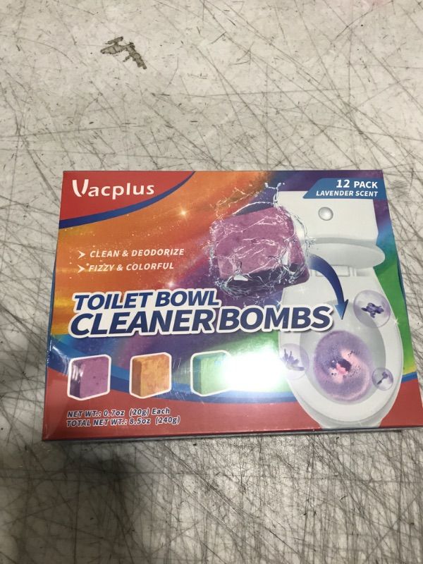 Photo 2 of Vacplus Toilet Bowl Cleaners - Fizzy & Colorful Toilet Bowl Cleaner Cubes with Lavender Fragrances, Natural Toilet Bowl Cleaner Tablets for Cleaning & Deodorizing, 12 Pack Cube Bomb