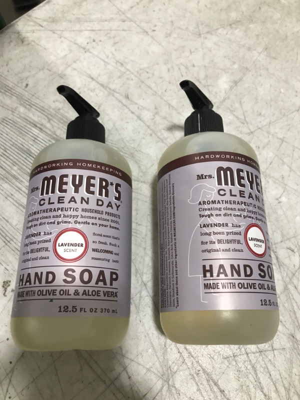 Photo 2 of  2Pack -Mrs. Meyer's Hand Soap, Made with Essential Oils, Biodegradable Formula, Lavender, 12.5 fl. oz