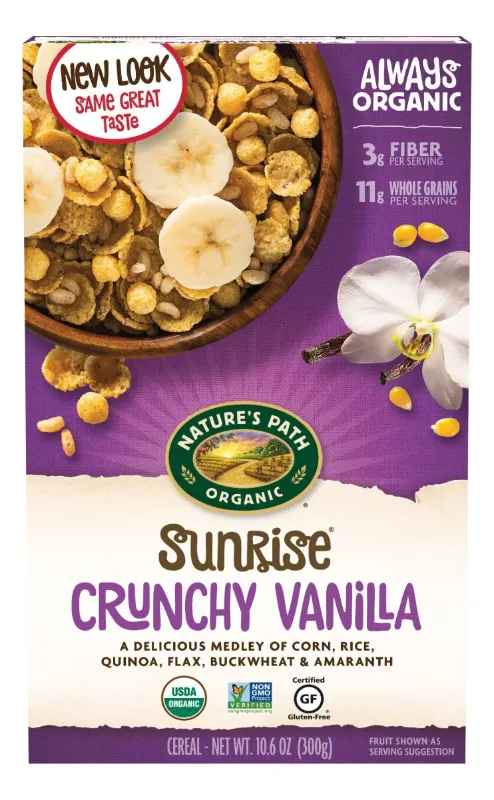 Photo 1 of 2 PACK - Nature's Path Organic Sunrise Cereal, Crunchy Vanilla - 10.6 oz