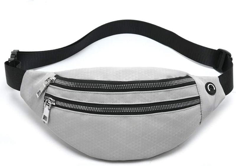 Photo 1 of MOCE Waist Bag Fanny Pack for Men & Women Fashion Water Resistant Hip Bum Bag with Adjustable Belt for Travel Hiking Running Outdoor Sports.(Silver Gray02)
