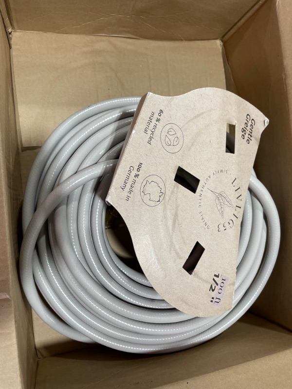 Photo 2 of Livlig53 Garden Hose Set 1/2 inch, 100 ft with Brass Quick Connect Nozzle Set Water Hose Made in Germany, Recycled Material, Beige Personalized Color for Outdoor Living Design (100ft, Gentle Greige) 100ft Gentle Greige