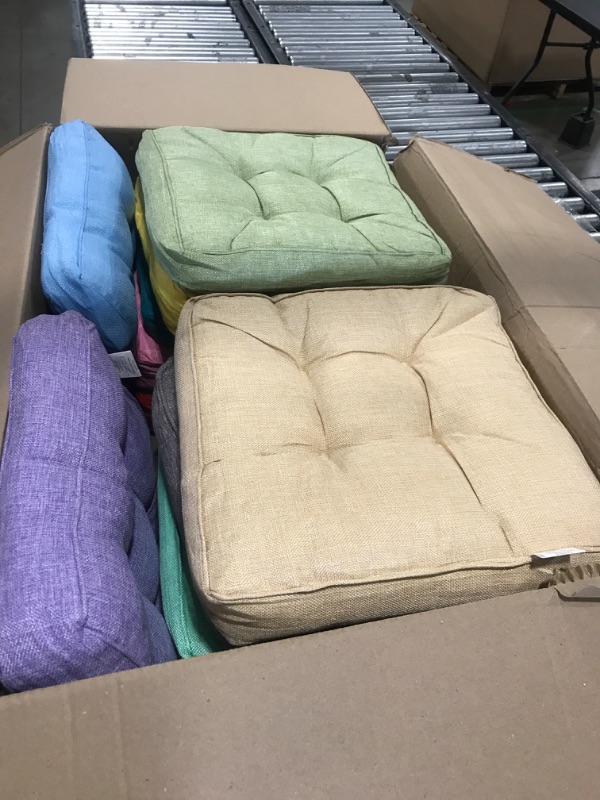 Photo 1 of 12 pack multicolor chair cushions.