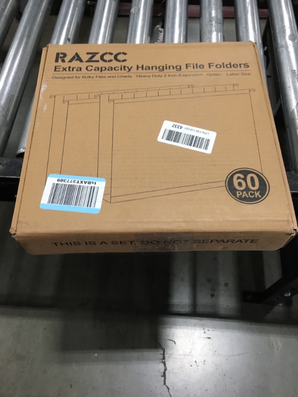 Photo 3 of Extra Capacity Hanging File Folders, RAZCC 60 Pack Letter Size Reinforced Hanging Folders with Heavy Duty 3 Inch Expansion for Bulky Files, Filing Cabinet, Adjustable Tabs, Green
