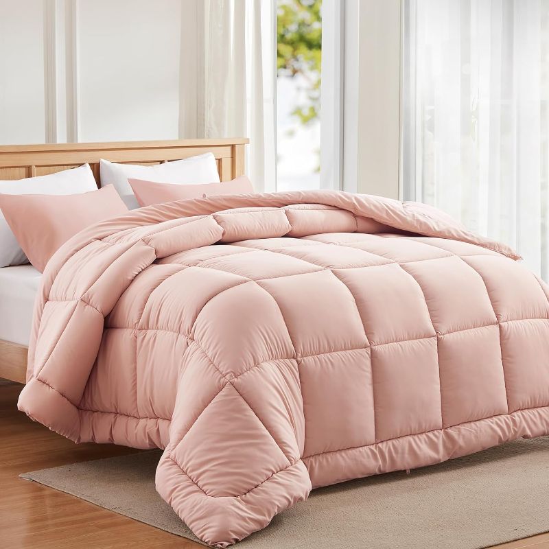 Photo 1 of MAPLE DOWN Soft Super King Size Comforter Duvet Insert-Down Alternative Comforter-Lightweight Fluffy Breathable Machine Washable pink, 120“x120“) pink Super King