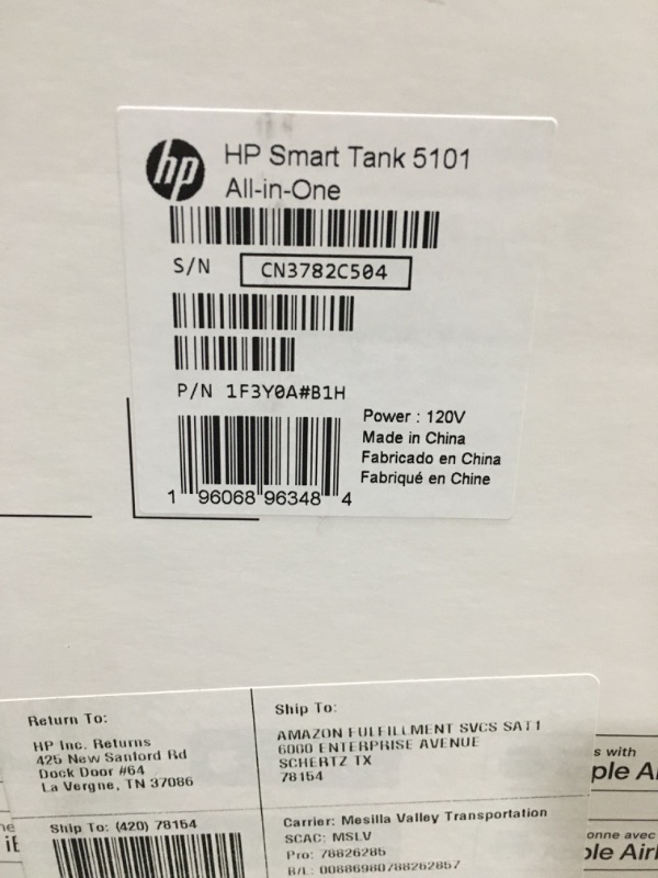 Photo 3 of HP Smart -Tank 5101 Wireless Cartridge-free all in one printer, up to 2 years of ink included, mobile print, scan, copy (1F3Y0A) , White
