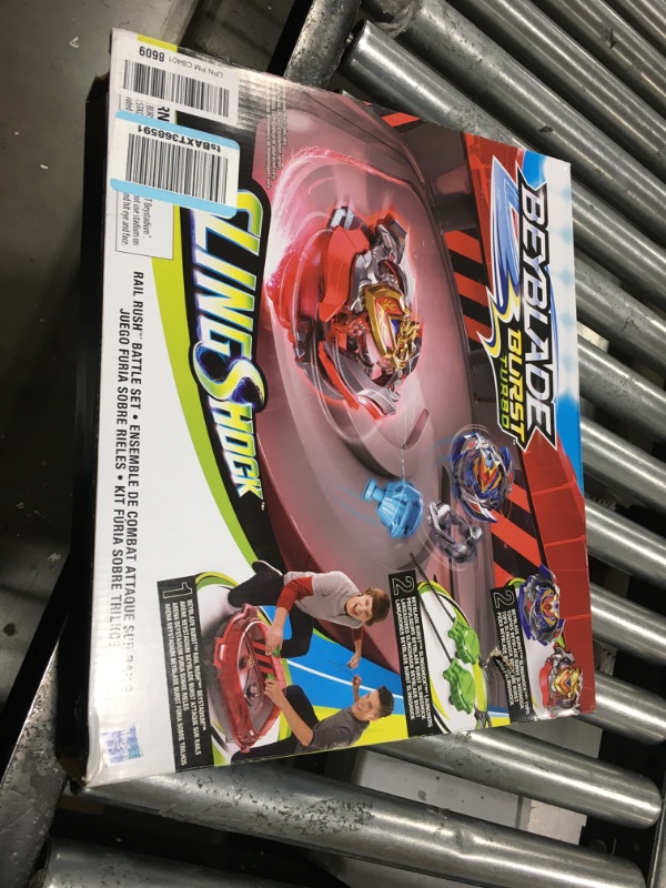 Photo 3 of BEYBLADE Burst Turbo Slingshock Rail Rush Battle Set - Complete Set Burst Beystadium, Battling Tops, and Launchers (Amazon Exclusive)
