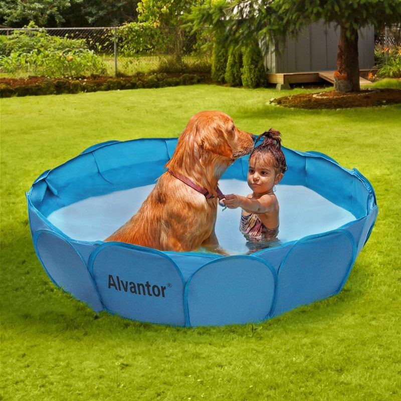 Photo 1 of Alvantor Pet Swimming Pool Dog Bathing Tub Kiddie Pools Cat Puppy Shower Spa Foldable Portable Indoor Outdoor Pond Ball Pit 42" x12" Patent Pending
