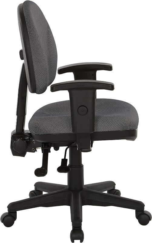 Photo 1 of Office Star Ergonomic Sculptured Manager's Office Chair with Adjustable Arms, Diamond Shale Fabric

