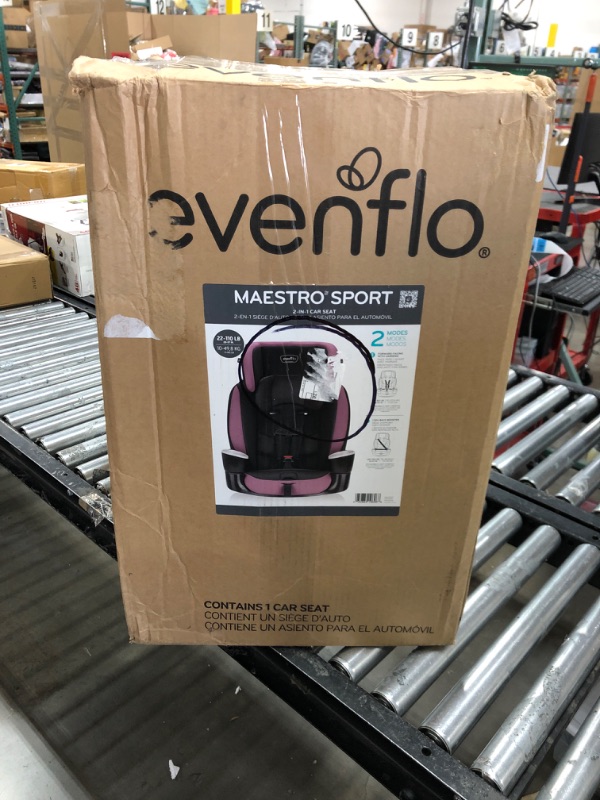 Photo 3 of Evenflo Maestro Sport Convertible Booster Car Seat, Forward Facing, High Back, 5-Point Harness, For Kids 2 to 8 Years Old, Whitney Pink