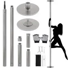 Photo 1 of Yaheetech Dance Pole Portable Dancing Pole Height Adjustable 88.6''-108.1'' Static Spinning Pole for Apartment Silver