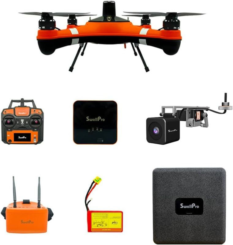 Photo 1 of Swellpro FD1 FPV Bundle Fisherman Waterproof Fishing Drone with Camera and Fishing Release 