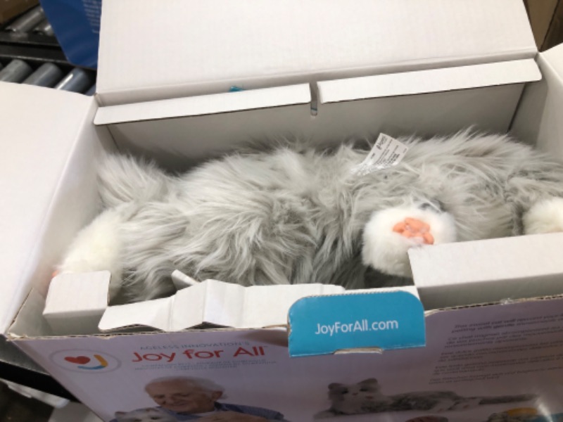 Photo 2 of Joy for All - Silver Cat with White Mitts - Interactive Companion Pets - Realistic & Lifelike