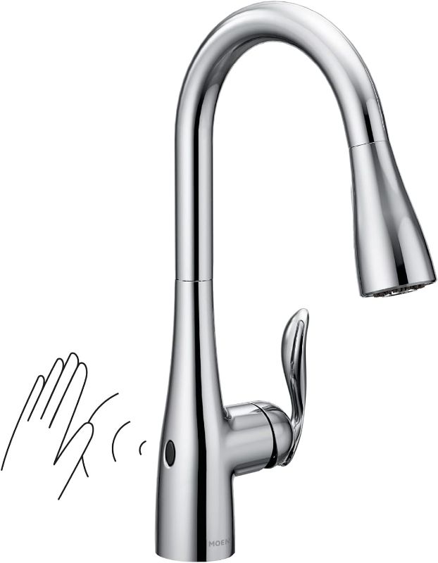 Photo 1 of Moen Arbor Pull-Down High Arc Kitchen Faucet with MotionSense™, Power Clean™, and Reflex™ Technology - Includes Escutcheon Plate
