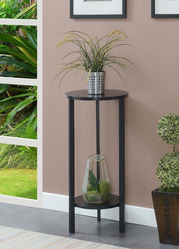Photo 1 of Convenience Concepts Graystone 31 inch 2 Tier Plant Stand, Black/Black
