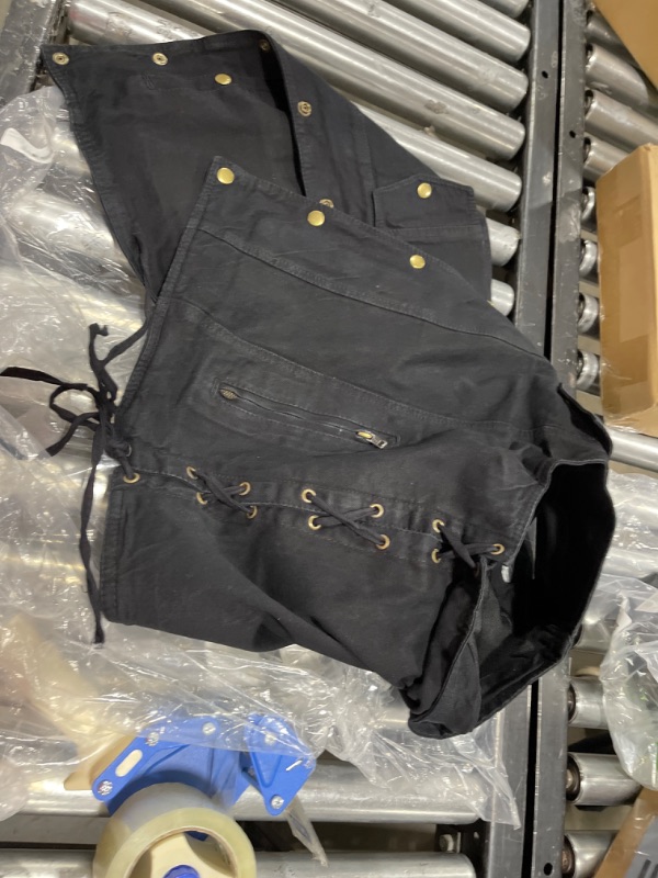 Photo 2 of Milwaukee Leather Black Men's Side Lace Denim Vest W/Chest Pockets (Large)
