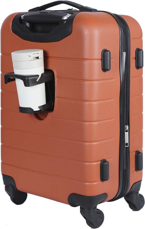 Photo 1 of Wrangler Smart Luggage Set with Cup Holder and USB Port, Burnt Orange, 20-Inch Carry-On
