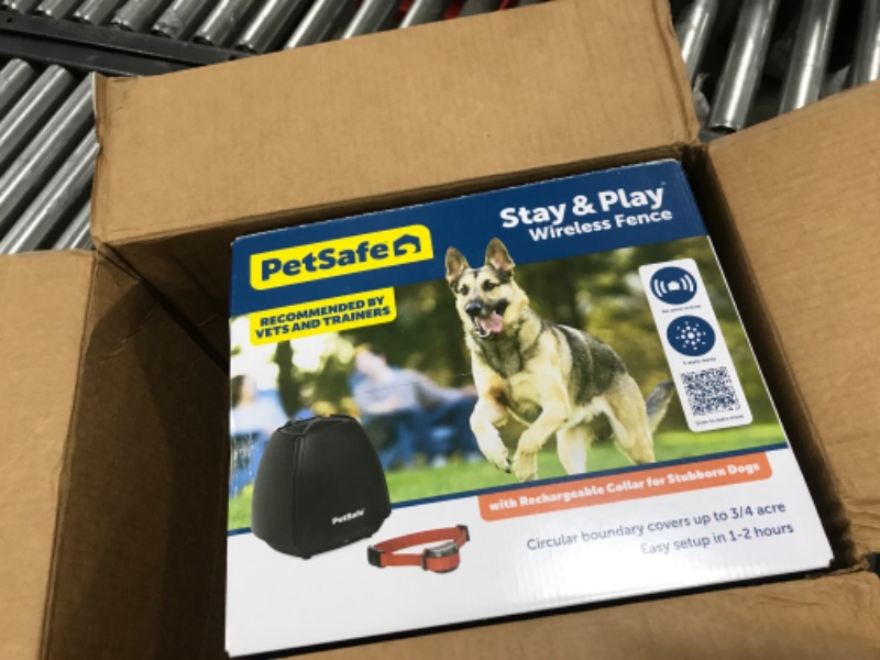 Photo 2 of PetSafe Stay and Play Wireless Pet Fence for Stubborn Dogs from the Parent Company of Invisible Fence Brand - Above Ground Electric Pet Fence with Waterproof and Rechargeable Training Collar Stubborn Dog Wireless Fence Kit