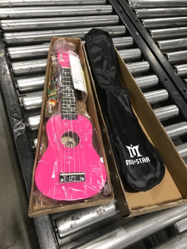 Photo 2 of MUSTAR Soprano Ukulele Kids Ukulele for Beginners - 21 Inch Small Guitar Ukulele for Kids Toddlers Birthday Holiday Gifts, Gig Bag, Digital Tuner, Strap, Picks All in One Kit (Pink, MU-401)
