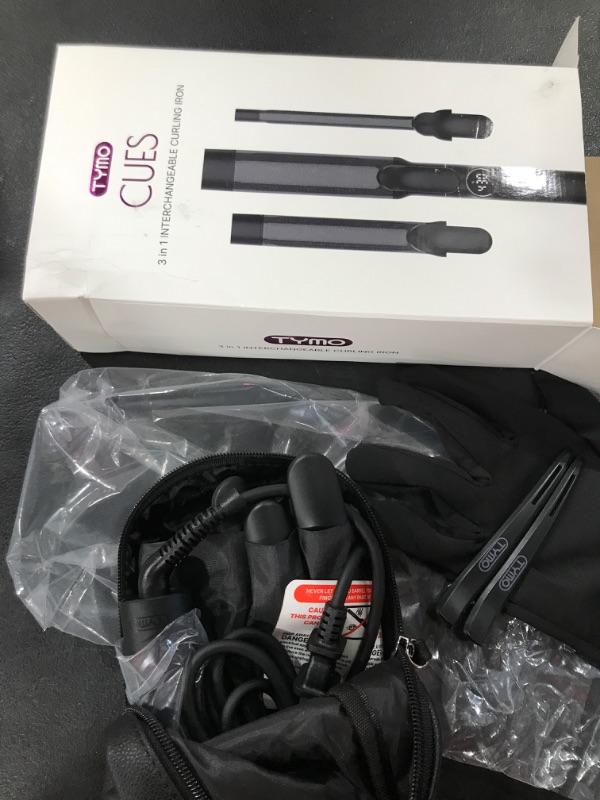 Photo 2 of Curling Iron Set, TYMO Instant Heat Ionic 3 in 1 Curling Wand Set with 3 Barrels (1/2’’, 1’’, 1 1/2’’), 5-Temps (Up to 430F) with Intelligent Temp Control, Dual Voltage Hair Curler for All Hair Types Black