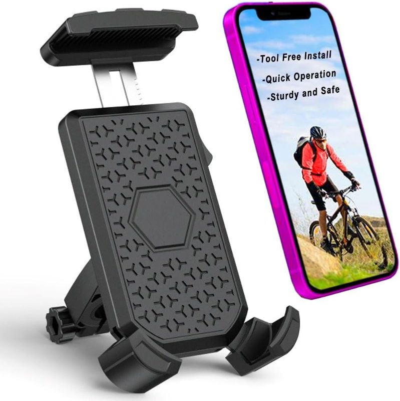 Photo 1 of BOJOHREO Bike Phone Mount - Motorcycle Phone Mount - Quick Install Bicycle Handlebar Phone Mount - One Hand Operate Bike Phone Holder for iPhone, All 4.5-6.8 Inches Cell Phone 
